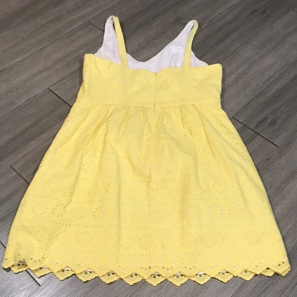 Vineyard Vines size 14 Yellow V-Neck Sleeveless Eyelet Fully Lined Dress - Picture 6 of 9